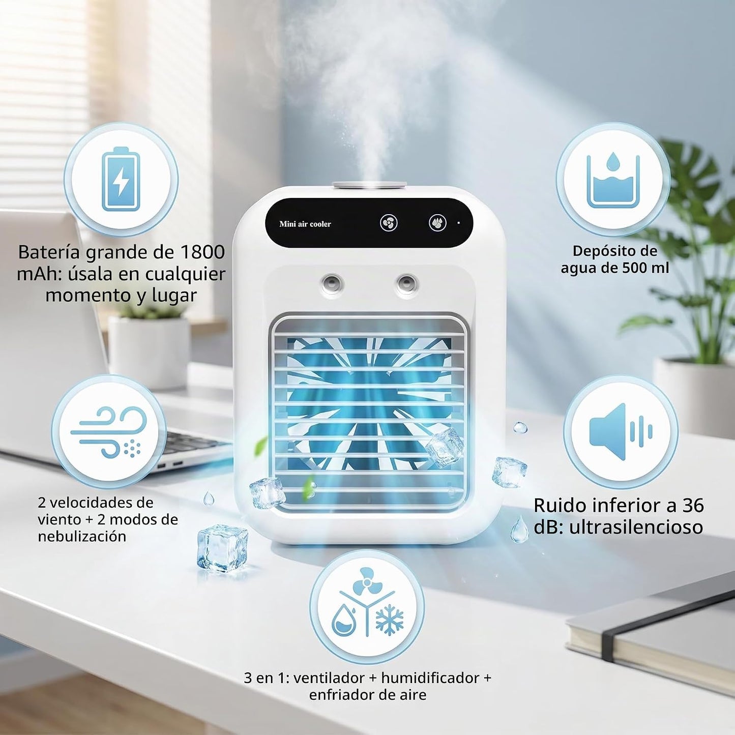 Mini Enfriador de Aire Portátil 3 en 1 — EVIORA